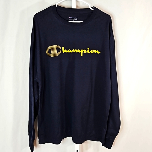 Champion Men's Navy Blue Long-sleeved Athletic Tee Size XL - Picture 1 of 6